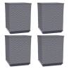 Durable Dark Grey Planters - 4 pcs 30x30x37 cm | HipoMarket