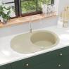 Granite Kitchen Sink Single Basin Oval Beige Colour beige Size single 