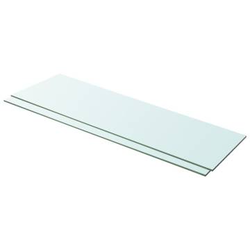 Shelves 2 pcs Panel Glass Clear 100x30 cm - Stylish Display