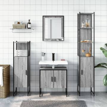 4 Piece Grey Sonoma Bathroom Cabinet Set - Stylish Storage