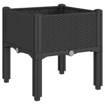 Garden Planter with Legs Black 40x40x42 cm - Durable & Elegant