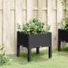 Garden Planter with Legs Black 40x40x42 cm - Durable & Elegant