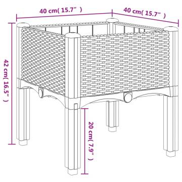 Garden Planter with Legs Black 40x40x42 cm - Durable & Elegant