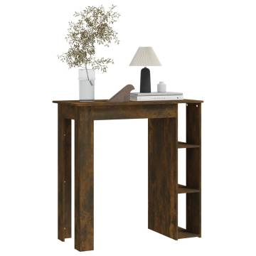 Bar Table with Shelf - Smoked Oak | Stylish & Space-Saving