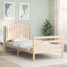 Bed Frame with Headboard 100x200 cm Solid Wood Colour natural Size 100 x 200 cm 