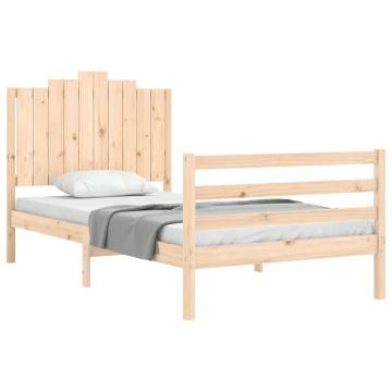 Solid Wood Bed Frame with Headboard 100x200 cm - Stylish & Durable