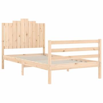 Solid Wood Bed Frame with Headboard 100x200 cm - Stylish & Durable