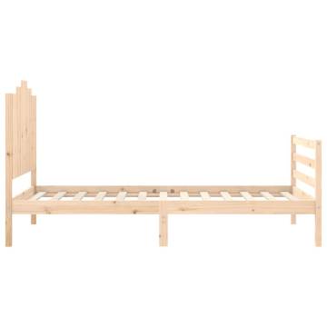 Solid Wood Bed Frame with Headboard 100x200 cm - Stylish & Durable