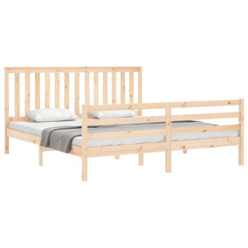 Super King Size Bed Frame with Headboard - Solid Wood Design