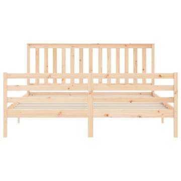 Super King Size Bed Frame with Headboard - Solid Wood Design