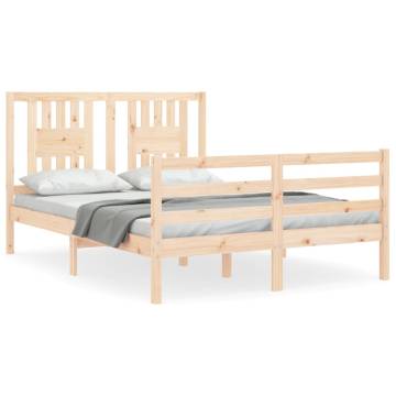 Double Solid Wood Bed Frame with Headboard - Durable & Stylish