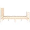 Double Solid Wood Bed Frame with Headboard - Durable & Stylish