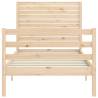 Solid Wood Small Single Bed Frame with Headboard - Hipomarket