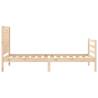 Solid Wood Small Single Bed Frame with Headboard - Hipomarket