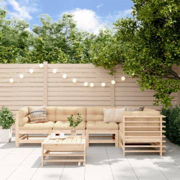 6 Piece Garden Lounge Set - Solid Pine Wood | HipoMarket