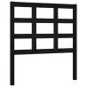 Black Bed Frame with Headboard - 90x200 cm Solid Wood