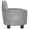 Light Grey Dog Bed 66x40x45 cm | Velvet Comfort & Style