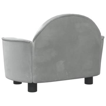 Light Grey Dog Bed 66x40x45 cm | Velvet Comfort & Style