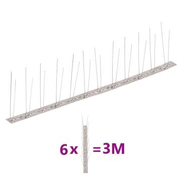 2-Row Stainless Steel Bird & Pigeon Spikes - Set of 6