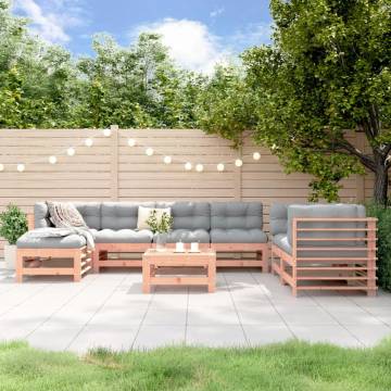 8 Piece Garden Lounge Set - Solid Wood Douglas - Hipomarket UK