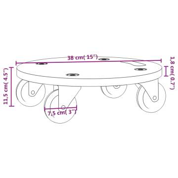 Dolly Trolleys 2 pcs Round Ø38x11.5 cm - Smooth Mobility