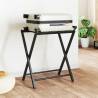 Luggage Rack Black - Bamboo Suitcase Stand (68.5x38x58 cm)