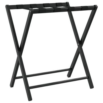 Luggage Rack Black - Bamboo Suitcase Stand (68.5x38x58 cm)