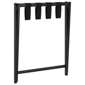 Luggage Rack Black - Bamboo Suitcase Stand (68.5x38x58 cm)