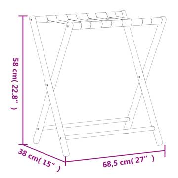 Luggage Rack Black - Bamboo Suitcase Stand (68.5x38x58 cm)