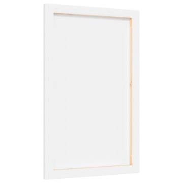 Stretched Canvases 12 pcs - White Fabric & Solid Wood Pine