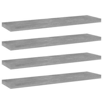 Concrete Grey Bookshelf Boards - 4 pcs | Hipomarket