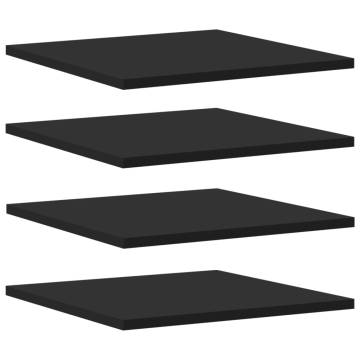 Bookshelf Boards 4 pcs Black 40x40 cm - Engineered Wood