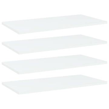 Bookshelf Boards 4 pcs White 60x30 cm - Engineered Wood