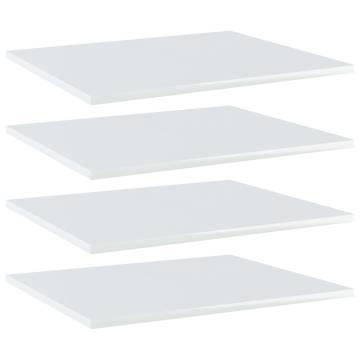 High Gloss White Bookshelf Boards - Set of 4 | Hipomarket