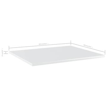 High Gloss White Bookshelf Boards - Set of 4 | Hipomarket