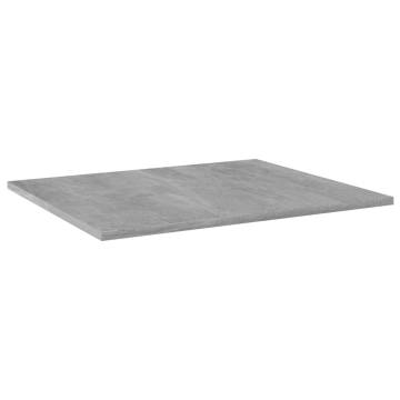 Bookshelf Boards 4 pcs Concrete Grey - Stylish Storage Solution