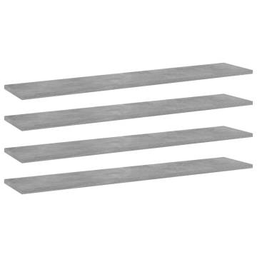 4 pcs Concrete Grey Bookshelf Boards | Hipomarket UK