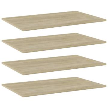 Bookshelf Boards 4 pcs Sonoma Oak | Quality Engineered Wood