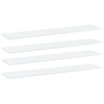 Bookshelf Boards 4 pcs White - Engineered Wood 100x20 cm