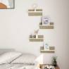 Stylish Wall Shelves Set of 4 - White & Sonoma Oak | HipoMarket