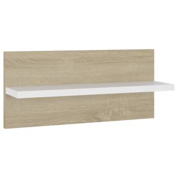 Stylish Wall Shelves Set of 4 - White & Sonoma Oak | HipoMarket