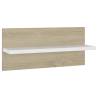 Stylish Wall Shelves Set of 4 - White & Sonoma Oak | HipoMarket