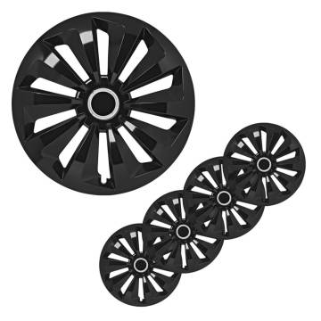 ProPlus Fox Black Wheel Covers - 14 Inch, 4pcs - Durable & Stylish