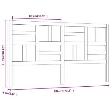 Stylish Solid Wood Pine Bed Headboard - 186x4x104 cm