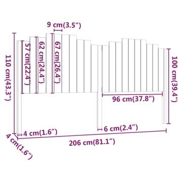 Stylish Solid Pine Bed Headboard 206x4x110 cm | Hipomarket