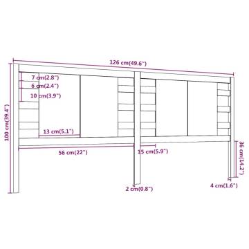 Headboard 126x4x100 cm - Solid Wood Pine | HipoMarket