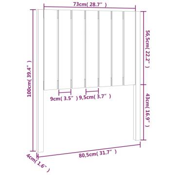 Elegant White Pine Bed Headboard - 80.5x4x100 cm