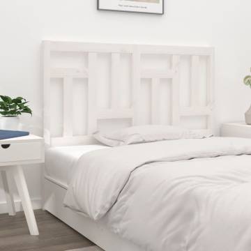 Stylish White Bed Headboard - Solid Pine Wood 155.5x4x100 cm