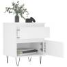 Stylish White Bedside Cabinet | 40x35x50 cm Engineered Wood