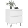 Stylish White Bedside Cabinet | 40x35x50 cm Engineered Wood